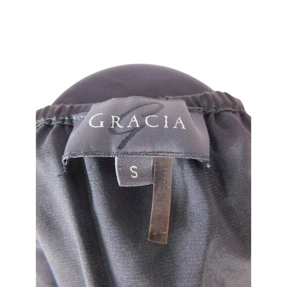 Gracia Womens Black Satin Slip Dress S Minimalist Chic - Picture 3 of 11